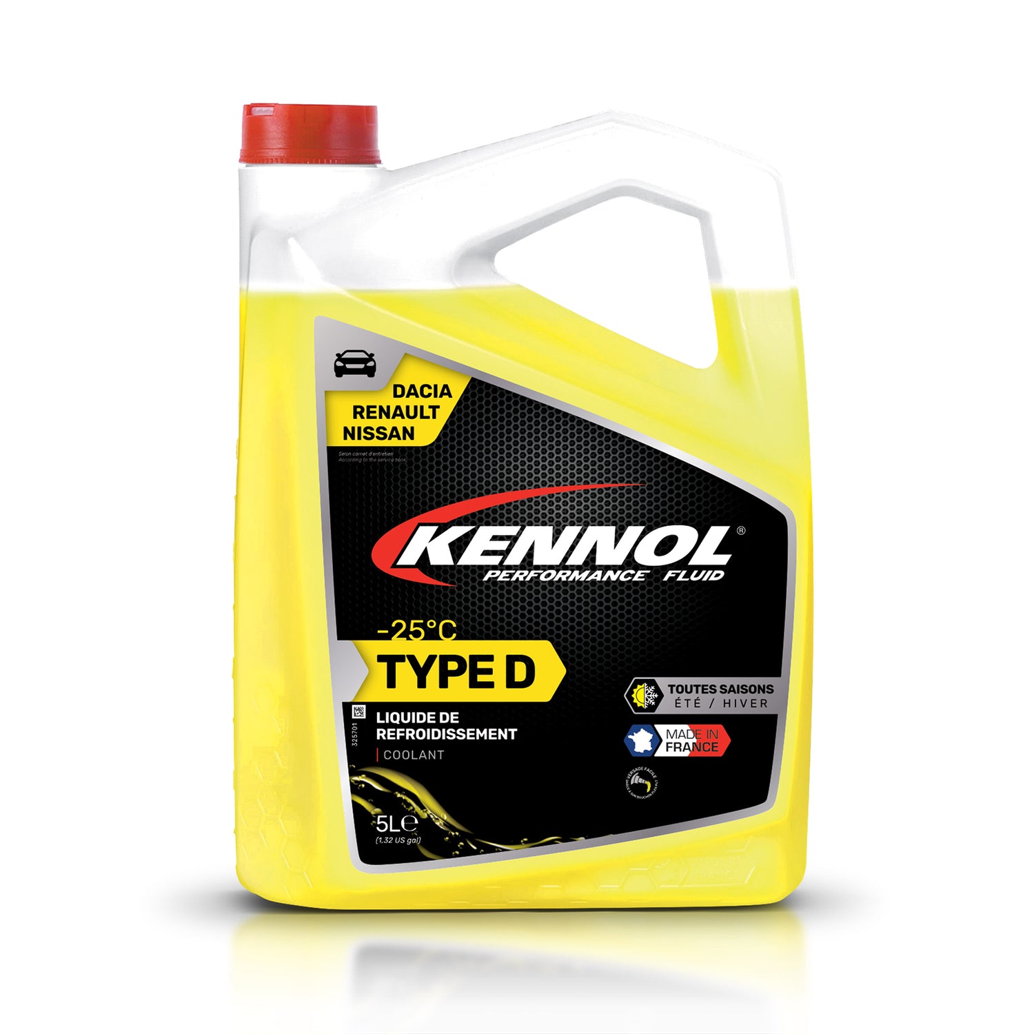 KENNOL Liquide de refroidissement TYPE D -25°C (Dacia, Renault, Nissan)