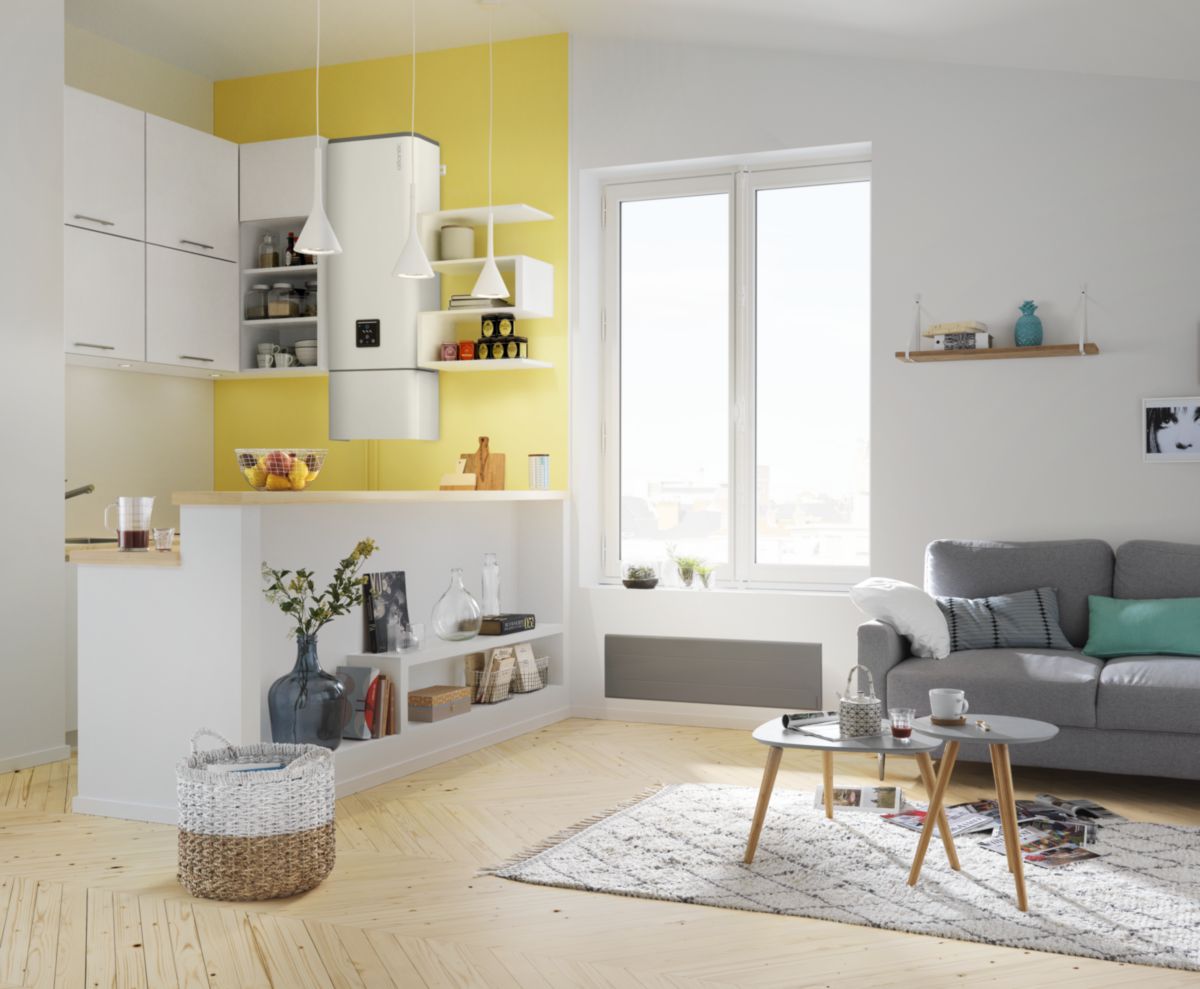 ATLANTIC Chauffe-eau plat multiposition LINEO connecté blanc