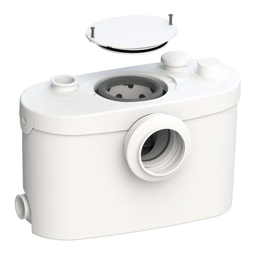 Broyeur Sanibroyeur XR Up Silence de SFA, adaptable pour WC, avec moteur silencieux et compact pour installation facile.