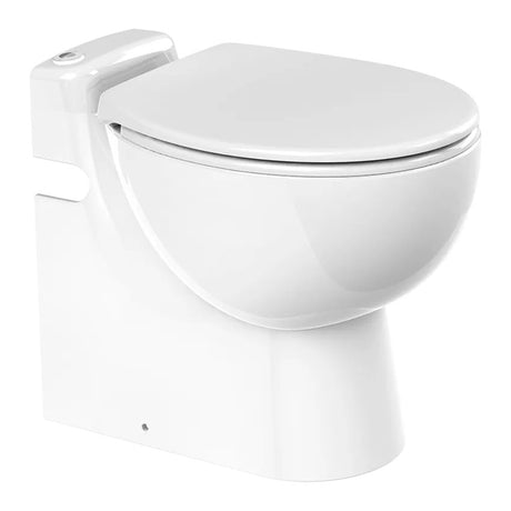 WC blanc de marque Saniflo, toilette moderne en céramique, abattant inclus