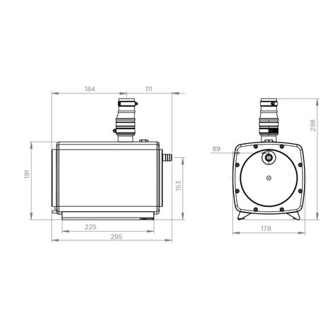 Pompe de relevage Sanifloor+ SFA avec bonde Ø90 pour receveurs extra-plats, visible en fonctionnement, en installation.