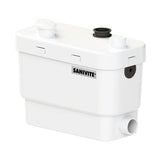 Pompe de relevage eaux grises SFA SANIVITE+ avec moteur et tuyaux pour évacuation efficace.