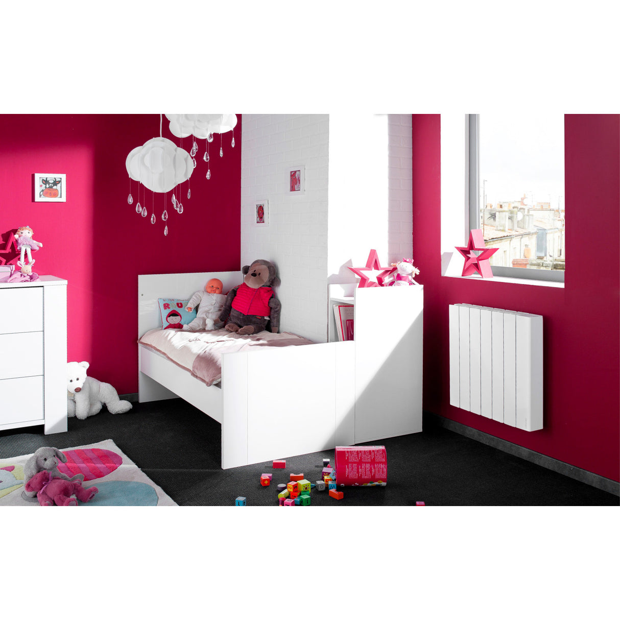 Radiateur électrique chaleur douce ACCESSIO Digital 2 horizontal blanc