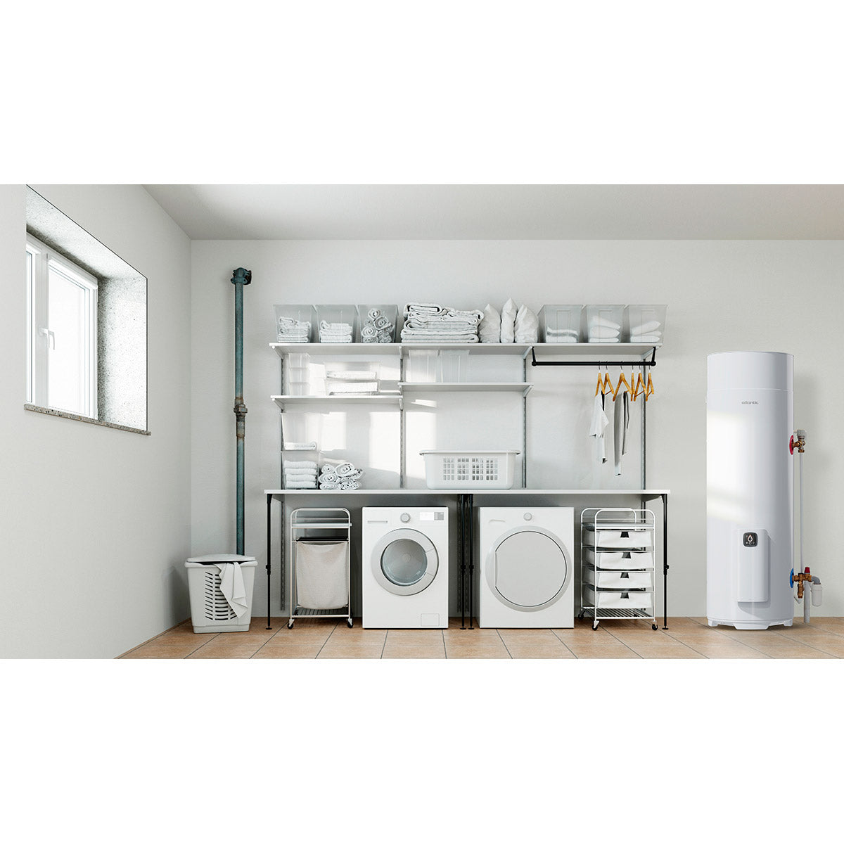 Chauffe-eau ATLANTIC thermodynamique Vertical sur socle EGEO 250L
