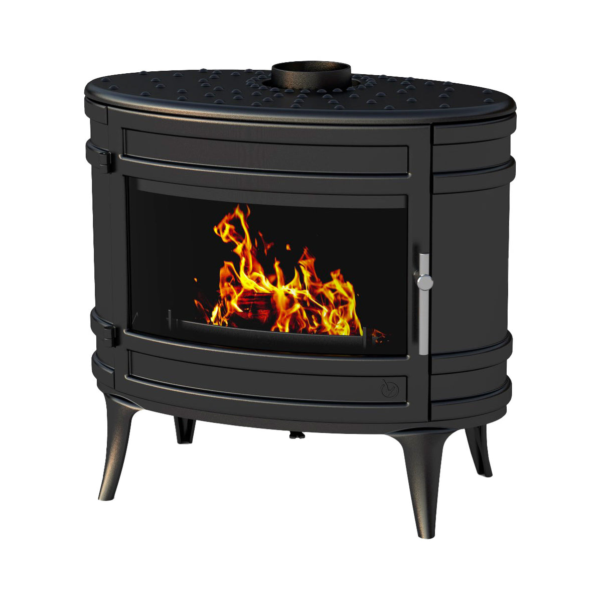 Invicta Poêle à bois fonte Mandor anthracite flamme verte (65 à 145m²) - 12kw - Mister PRO