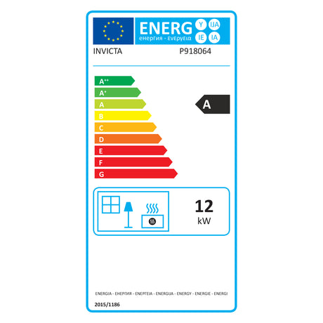Invicta Poêle à bois fonte Mandor anthracite flamme verte (65 à 145m²) - 12kw - Mister PRO