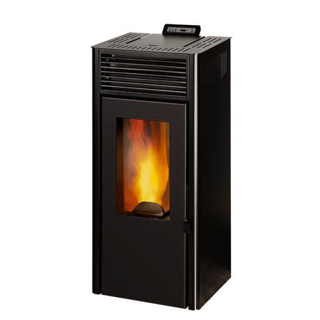 Invicta Poêle à granulés acier Nola 10 noir flamme verte (35 à 120m²) - 9,5kw - Mister PRO