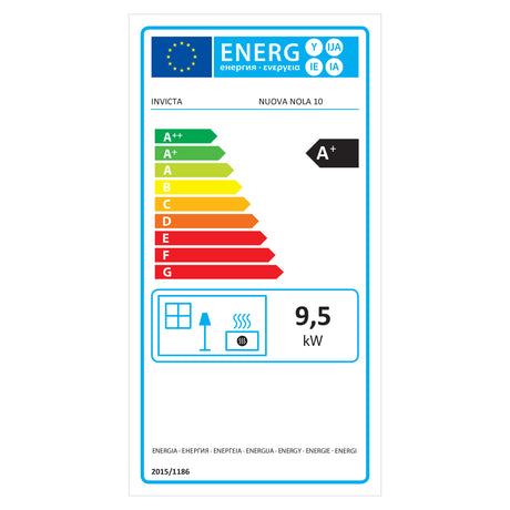 Invicta Poêle à granulés acier Nola 10 noir flamme verte (35 à 120m²) - 9,5kw - Mister PRO