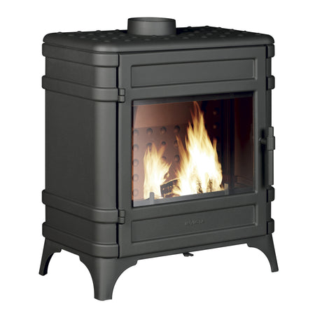 Invicta Poêle à bois fonte Siam anthracite flamme verte raccordable (65 à 145m²) - 12kw - Mister PRO
