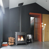 Invicta Poêle à bois fonte Siam anthracite flamme verte raccordable (65 à 145m²) - 12kw - Mister PRO