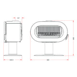 Invicta Poêle à bois fonte Fifty Plus sur pied anthracite flamme verte (55 à 120m²) - 10kw - Mister PRO