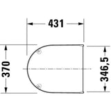 Schéma technique abattant WC Grohe, blanc, dimensions 431x370x346,5 mm