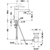 DURAVIT Mitigeur de lavabo avec vidage B.2
