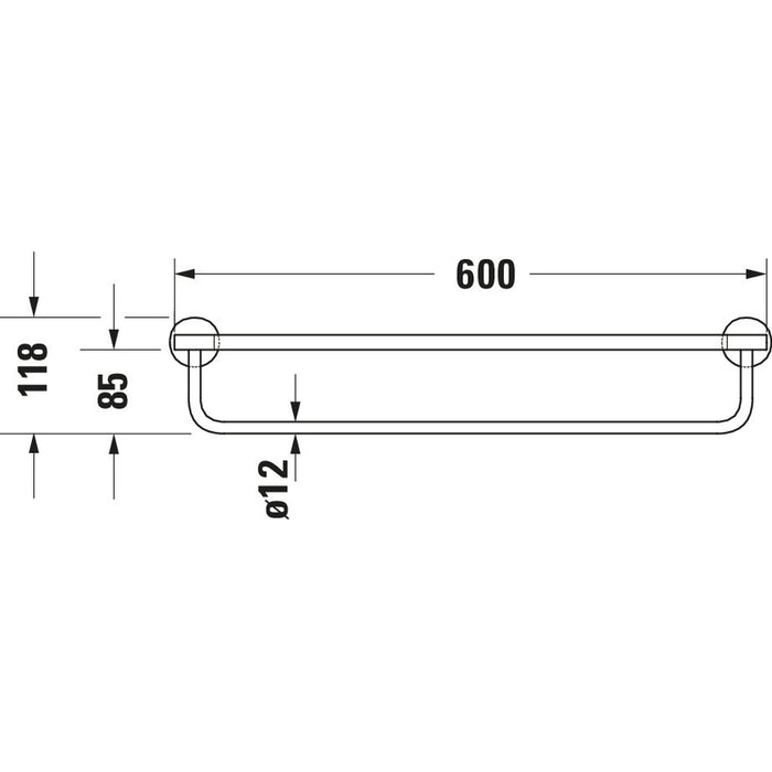 Duravit Starck T Etagère porte-serviettes Chromé 610x232x118 mm - 0099441000