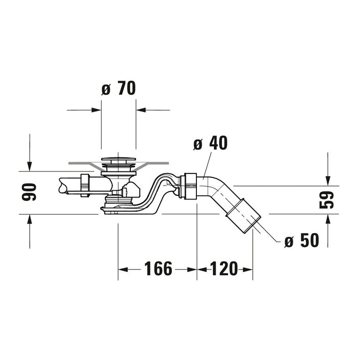 Duravit Garniture de vidage et de trop-plein pour baignoire avec vidage latéral