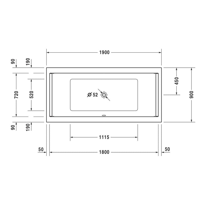 Duravit Starck Baignoire rectangulaire avec 2 dossier - Acrylique blanc - Design by Philippe Starck