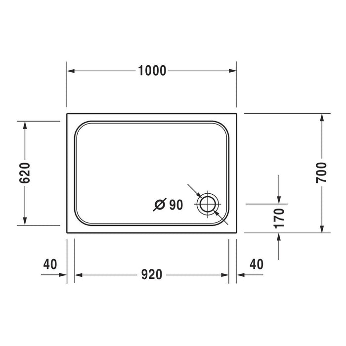 Duravit Receveur de douche D-code - Acrylique Blanc