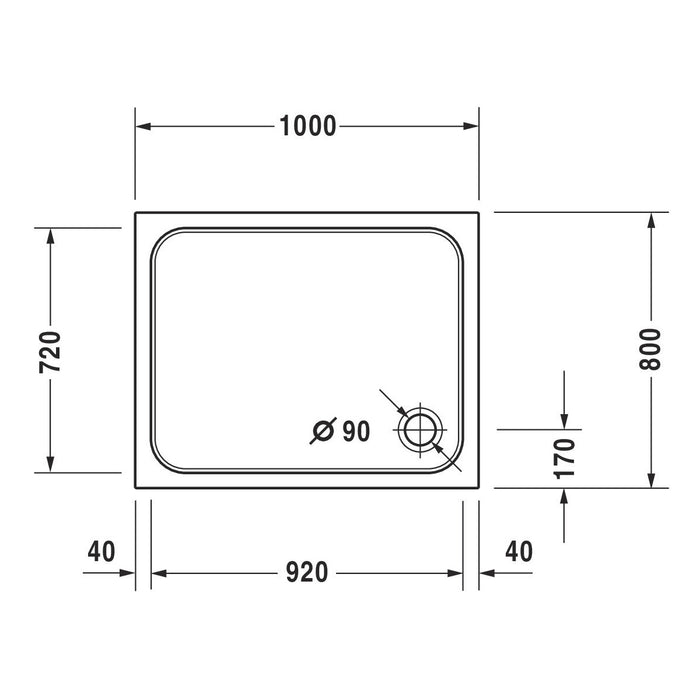 Duravit Receveur de douche D-code - Acrylique Blanc