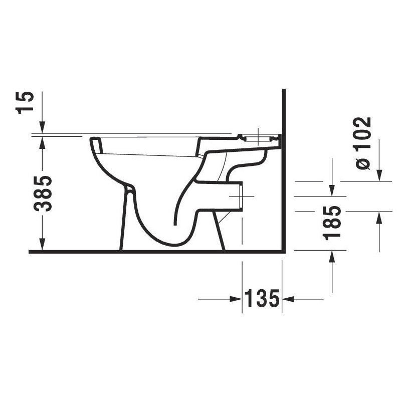 Plan technique WC, marque Grohe, type céramique sanitaire, couleur blanche, avec dimensions