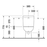 Schéma technique WC Grohe, blanc, avec dimensions détaillées pour installation sanitaire.