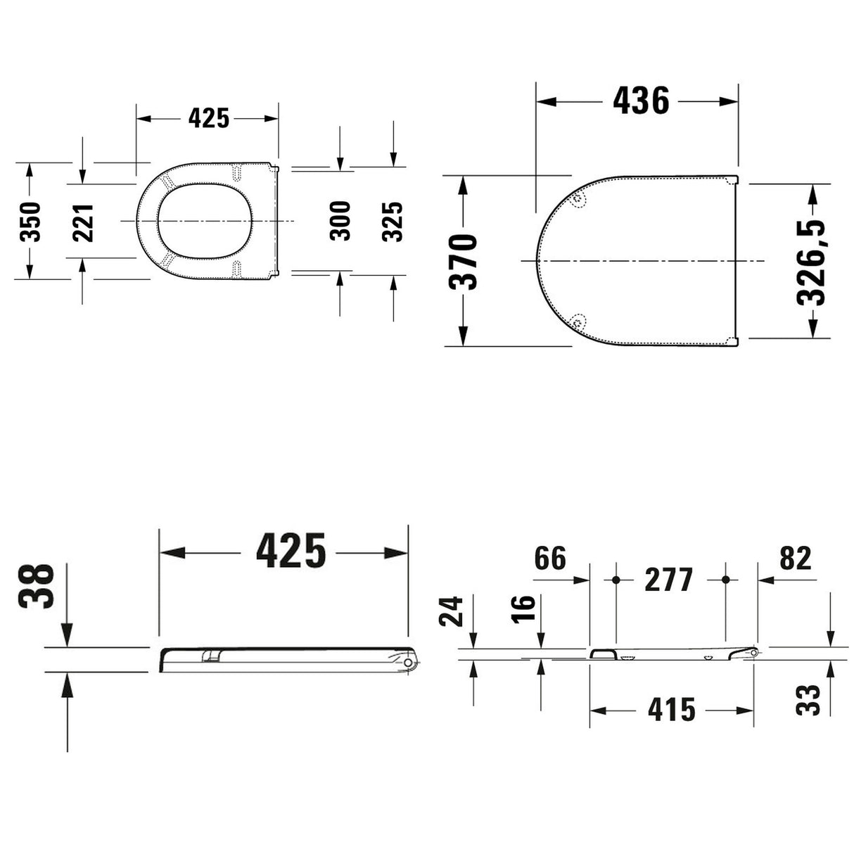DURAVIT Abattant WC Starck 3 Blanc 370x436x38 mm