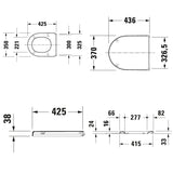 DURAVIT Abattant WC Starck 3 Blanc 370x436x38 mm