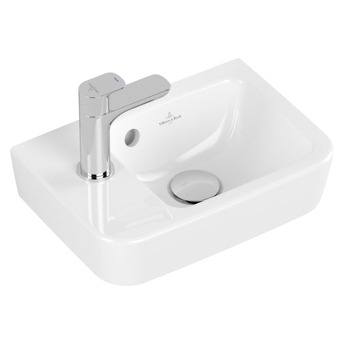 Villeroy & Boch O.novo, pack lave-mains avec robinetterie, bonde clic-clac, siphon chromé et kit de fixation