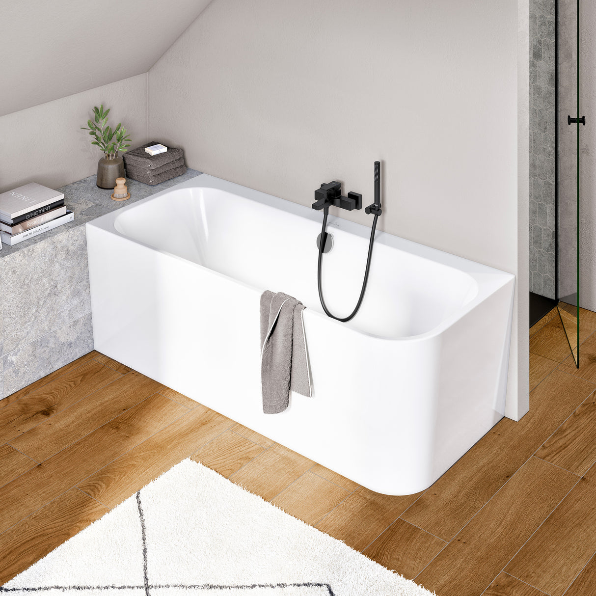 VILLEROY & BOCH Baignoire murale Architectura pour installation en angle à gauche