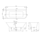 VILLEROY & BOCH Baignoire murale Architectura pour installation en angle à gauche