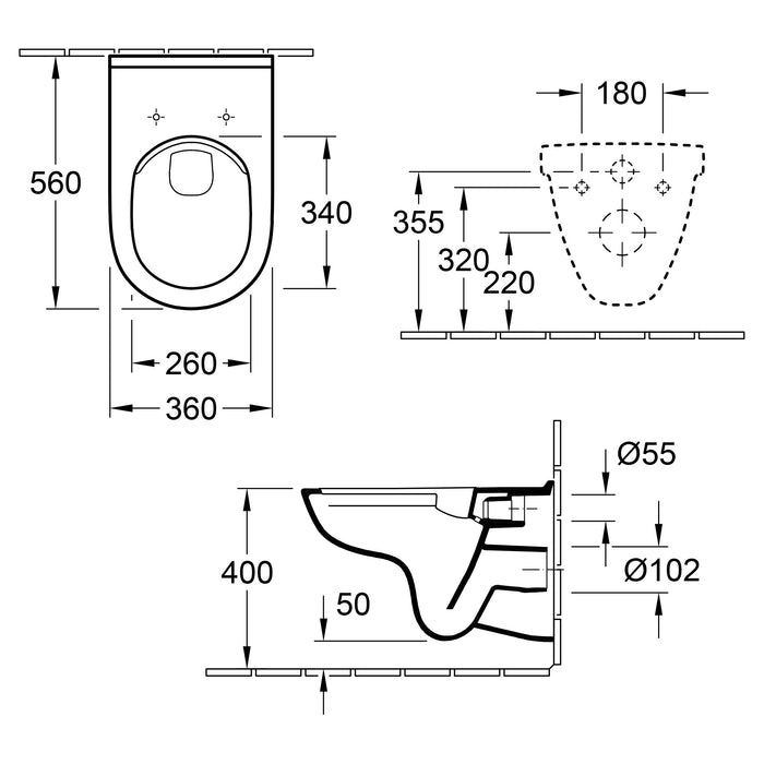 Villeroy & Boch Pack Bâti-support autoportant ViConnect + Plaque de commande + Cuvette suspendue O.Novo