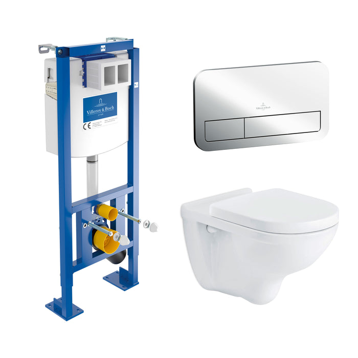 Villeroy & Boch Pack Bâti-support autoportant ViConnect + Plaque de commande + Cuvette suspendue O.Novo