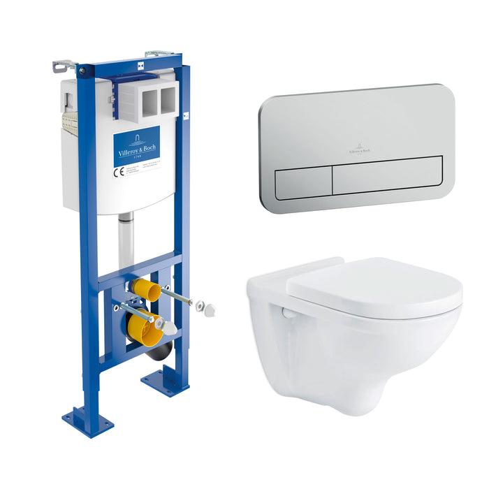 Villeroy & Boch Pack Bâti-support autoportant ViConnect + Plaque de commande + Cuvette suspendue O.Novo