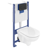 VILLEROY & BOCH Bâti-support sol-mur avec plaque de déclenchement et Cuvette suspendue O.Novo