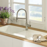 Villeroy & Boch Mitigeur cuisine rabattable Steel Expert Compact Window, acier inoxydable massif