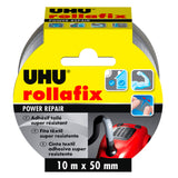 UHU Rollafix power repair - Ruban adhésif toilé waterproof pour réparer, consolider, colmater, connecter, gris, 10mx 50mm