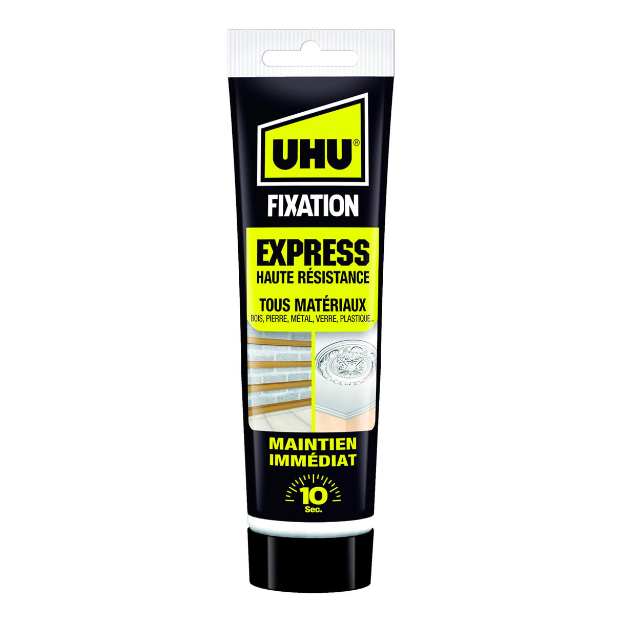 UHU Fixation express - Colle de montage ultra forte et rapide, blanche, tube 175g