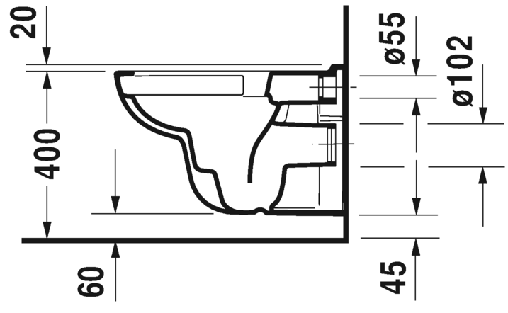 DURAVIT Pack WC suspendu avec abattant D-Code 45700900A1