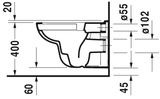DURAVIT Pack WC suspendu avec abattant D-Code 45700900A1