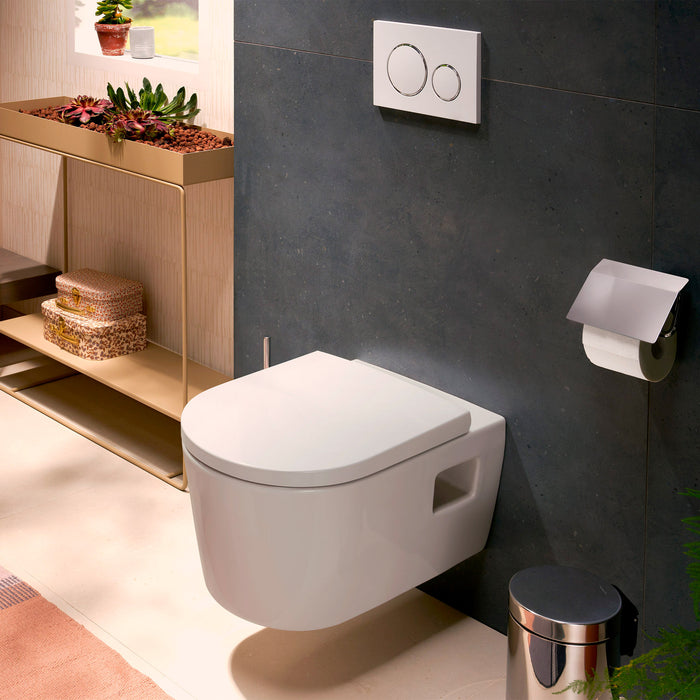 Pack WC suspendu EluPura Original S Hansgrohe sans bride avec abattant blanc amovible et frein de chute