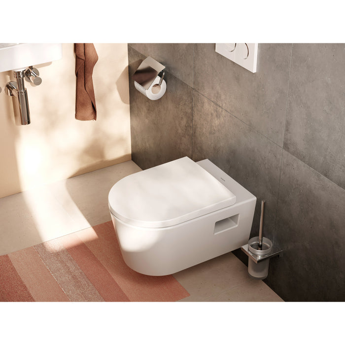 Pack WC suspendu EluPura Original S Hansgrohe sans bride avec abattant blanc amovible et frein de chute