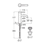 ROCA Mitigeur de lavabo avec vidage clic-clac Ona