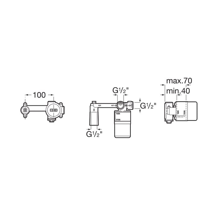 ROCA Corps d'encastrement pour mitigeur lavabo Ona