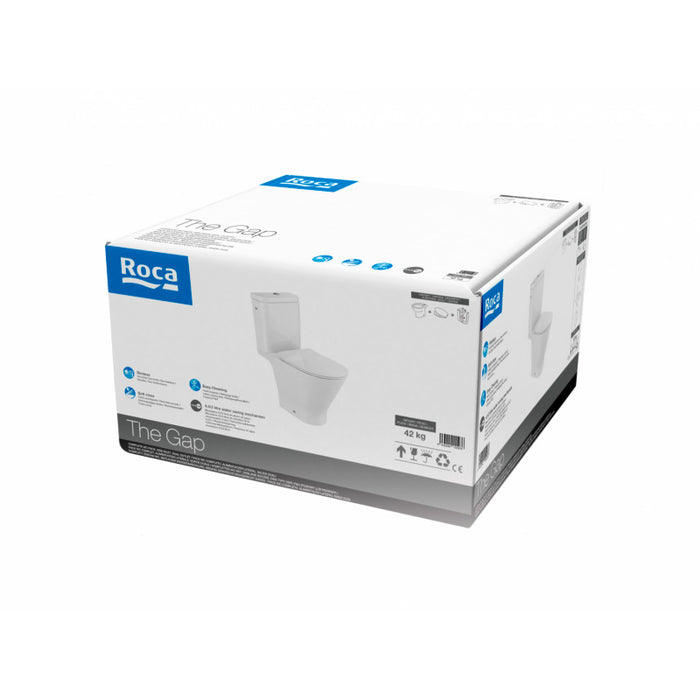 ROCA Pack WC ROUND The Gap, Cuvette Rimless, réservoir et abattant slim