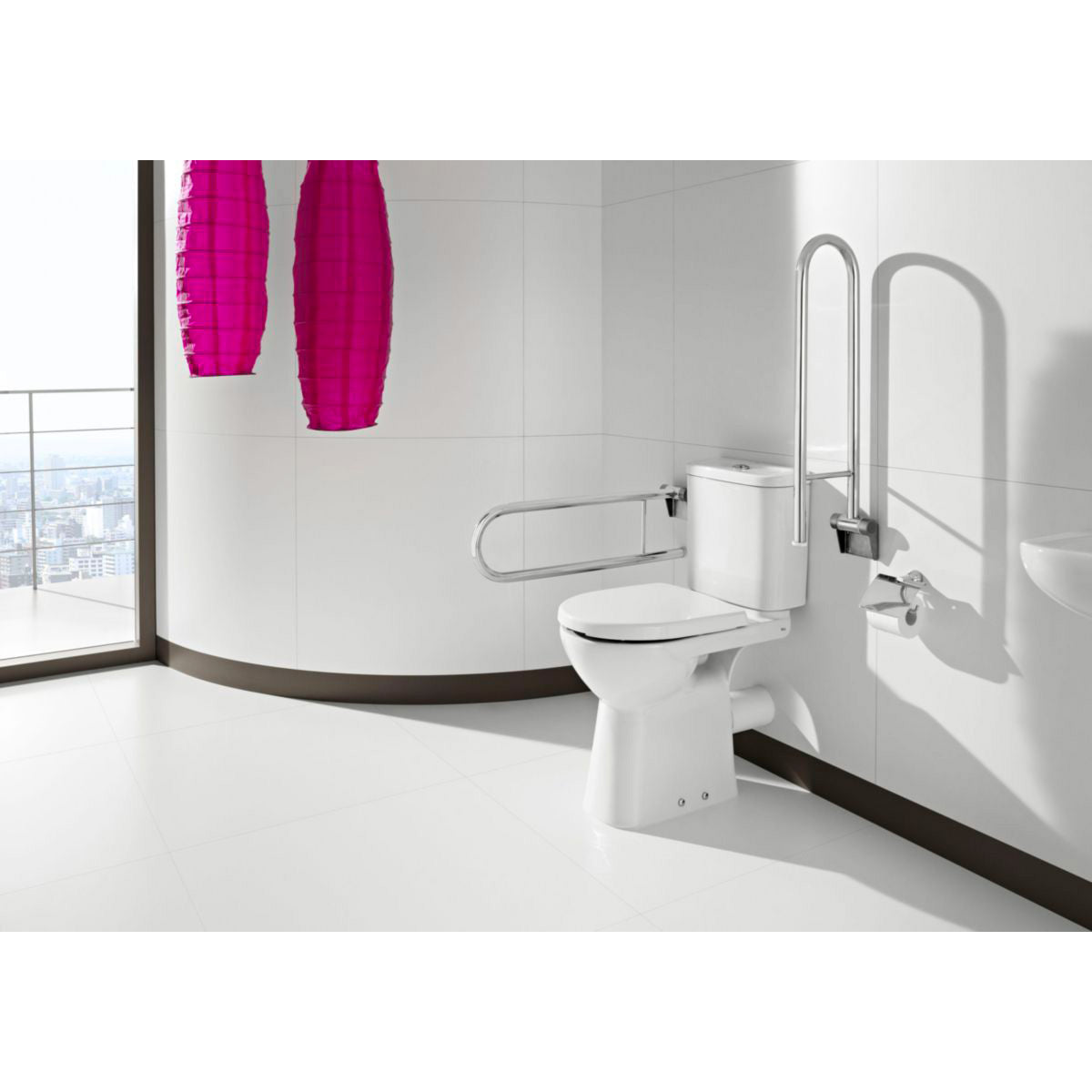 ROCA Pack WC PMR surélevé avec réservoir et abattant Access A349239000