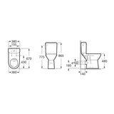 ROCA Pack WC PMR surélevé avec réservoir et abattant Access A349239000