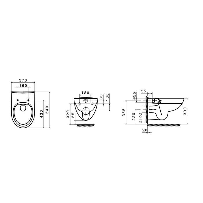 ROCA Pack cuvette WC suspendue Victoria avec abattant double slim frein de chute Silencio