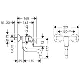 HANSGROHE Mitigeur de cuisine mural 1 jet Logis 71836000