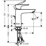 HANSGROHE Mitigeur de lavabo 110 Talis E CoolStart avec tirette et vidage 71713000