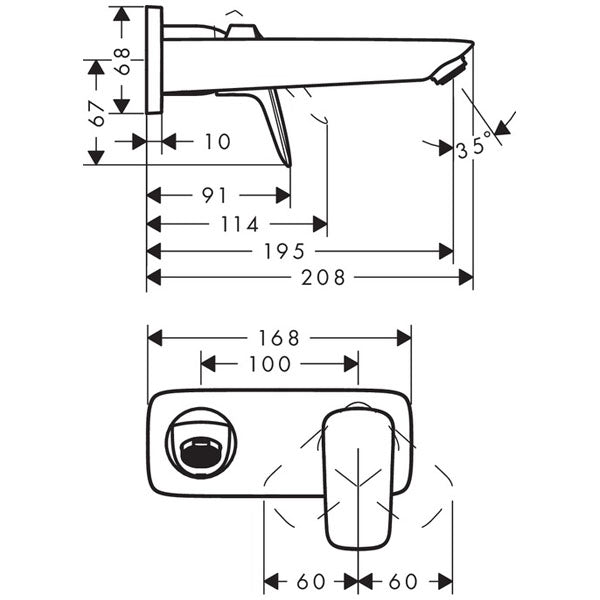 HANSGROHE Mitigeur de lavabo encastré Logis avec vidage 71220000
