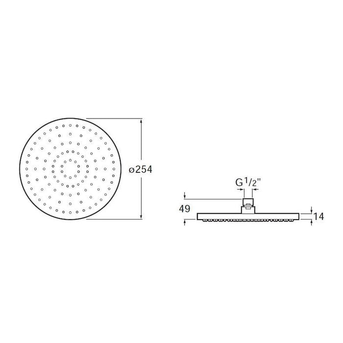 ROCA Pomme de douche ronde 250mm orientable Rainsense ABS